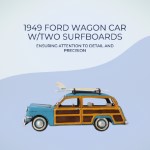 AJ018 1949 Ford Wagon Car W/Two Surfboards 